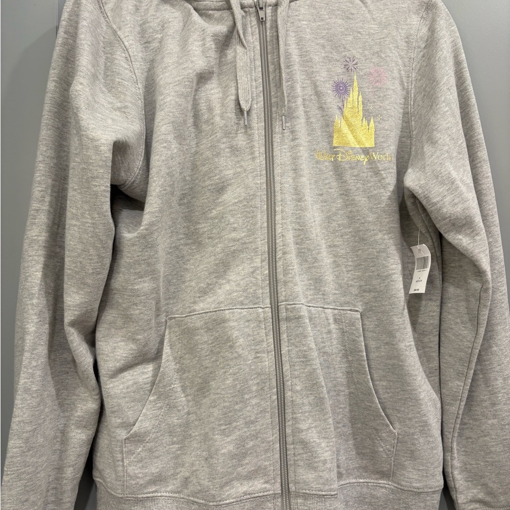 Walt Disney World Gray Zip-Up Hoodie NWT